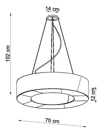 Suspension Tissu Blanc E27 6 Saturno