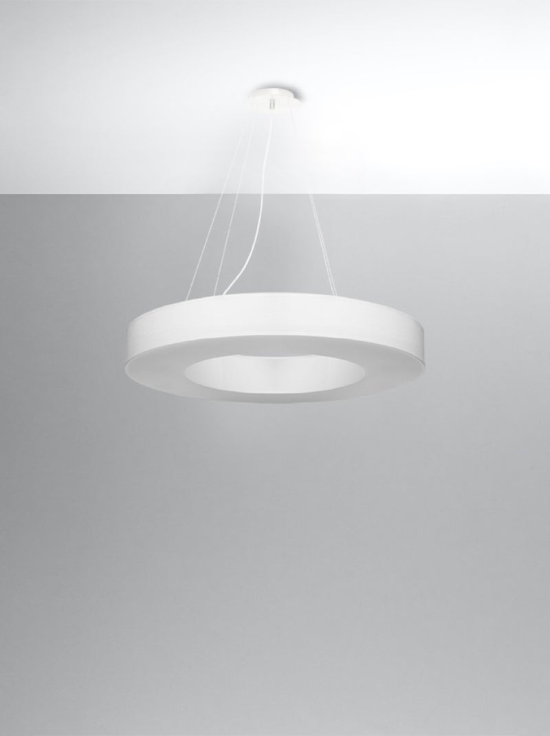 Suspension Tissu Blanc E27 6 Saturno Blanc - Kiabi
