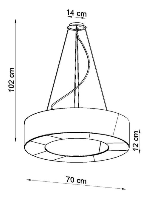Suspension Tissu Blanc E27 6 Saturno - Kiabi