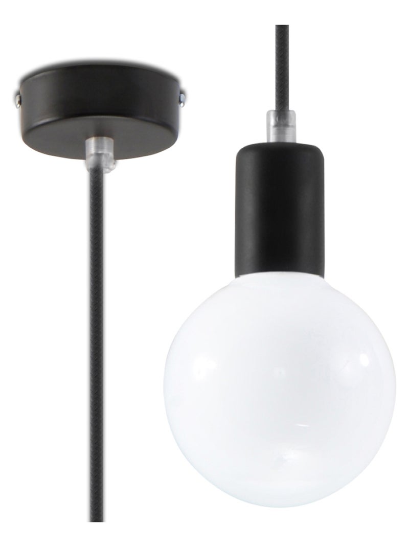 Suspension Tissu Noir E27 1 Edison Noir - Kiabi