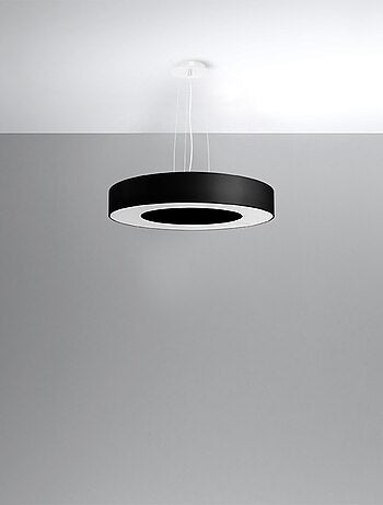 Suspension Tissu Noir E27 5 Saturno