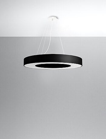 Suspension Tissu Noir E27 6 Saturno