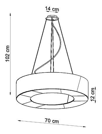 Suspension Tissu Noir E27 6 Saturno