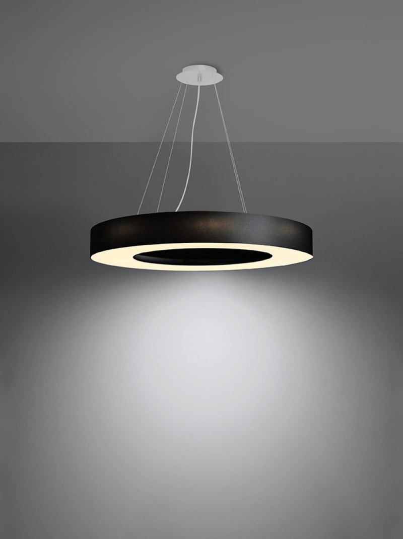 Suspension Tissu Noir E27 6 Saturno Noir - Kiabi