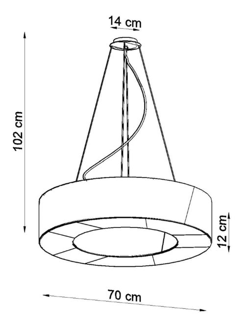 Suspension Tissu Noir E27 6 Saturno - Kiabi