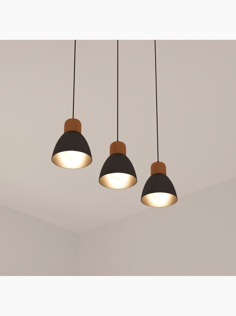 Suspension triple bois métal DESY Noir - Kiabi