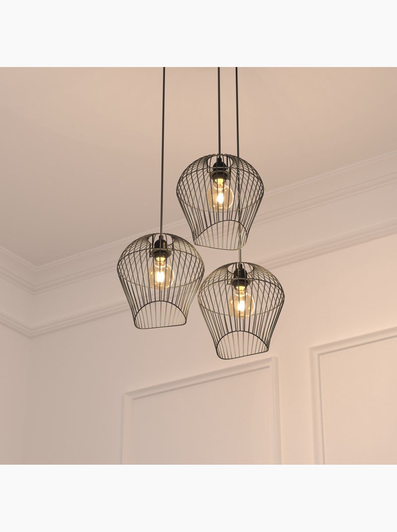 Suspension triple métal filaire JENA Noir - Kiabi