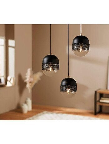 Suspension triple métal noir Stilla