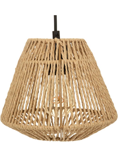 Suspension trois lumières en corde de papier tressée JILY - Kiabi