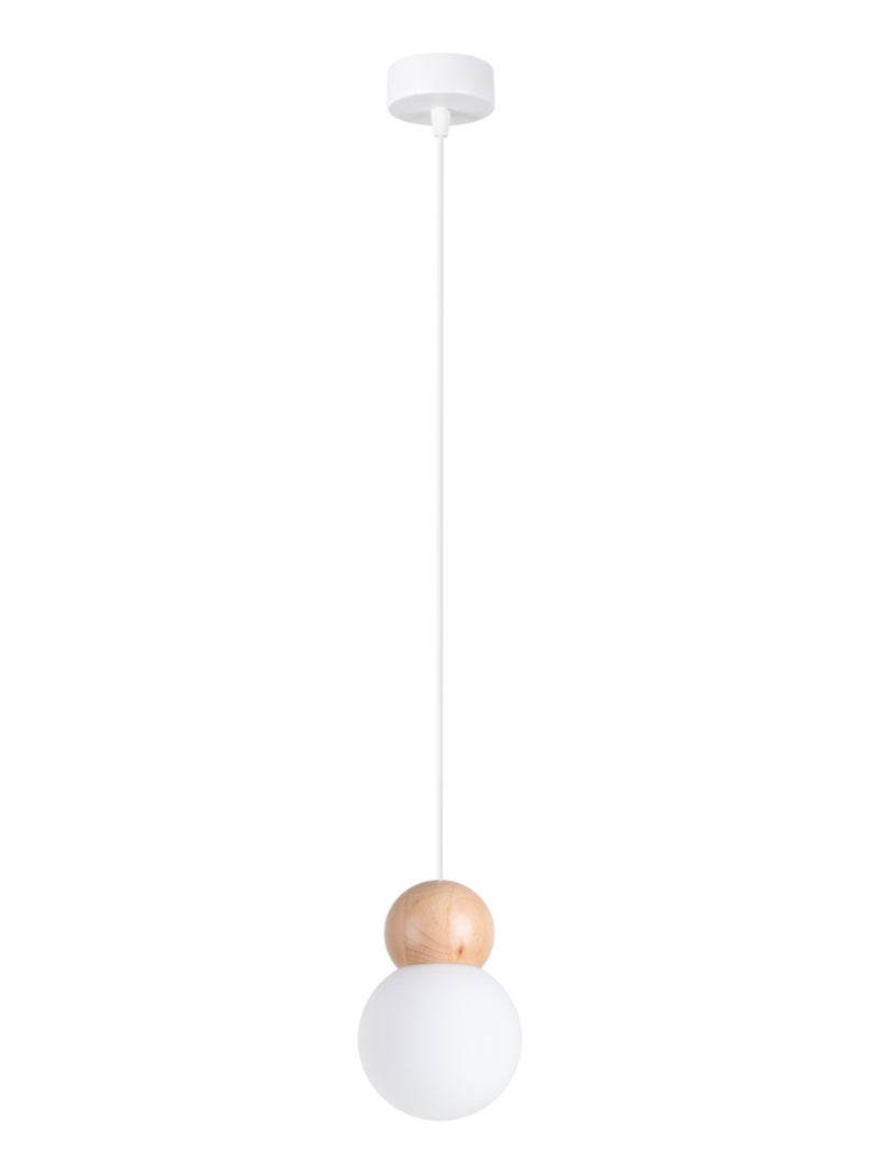Suspension Verre Blanc/Bois Naturel G9 1 Pekka Blanc - Kiabi