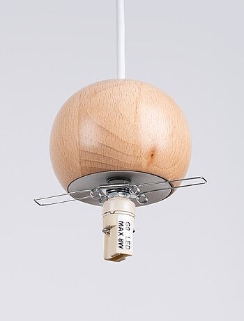 Suspension Verre Blanc/Bois Naturel G9 3 Pekka