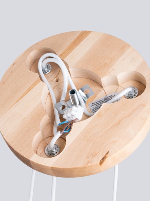Suspension Verre Blanc/Bois Naturel G9 3 Pekka - Kiabi