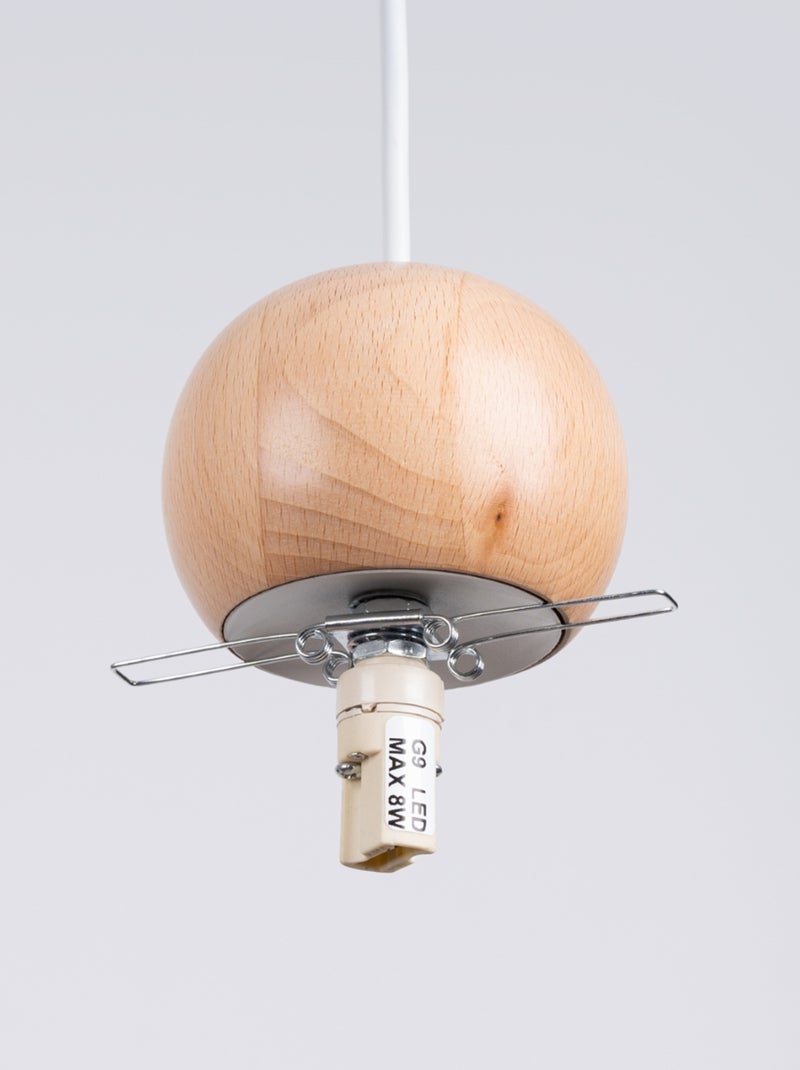 Suspension Verre Blanc/Bois Naturel G9 3 Pekka Blanc - Kiabi