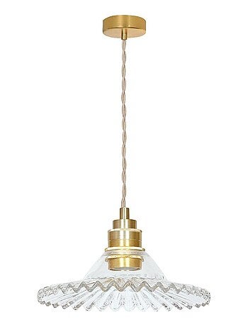 Suspension verre et laiton vintage