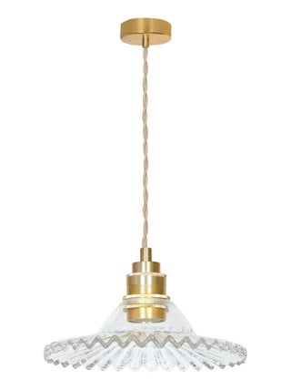 Suspension verre et laiton vintage