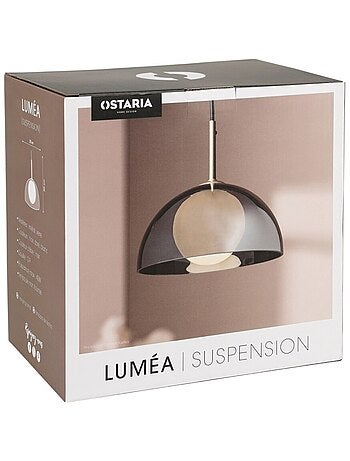 Suspension verre LUMEA noire et dorée