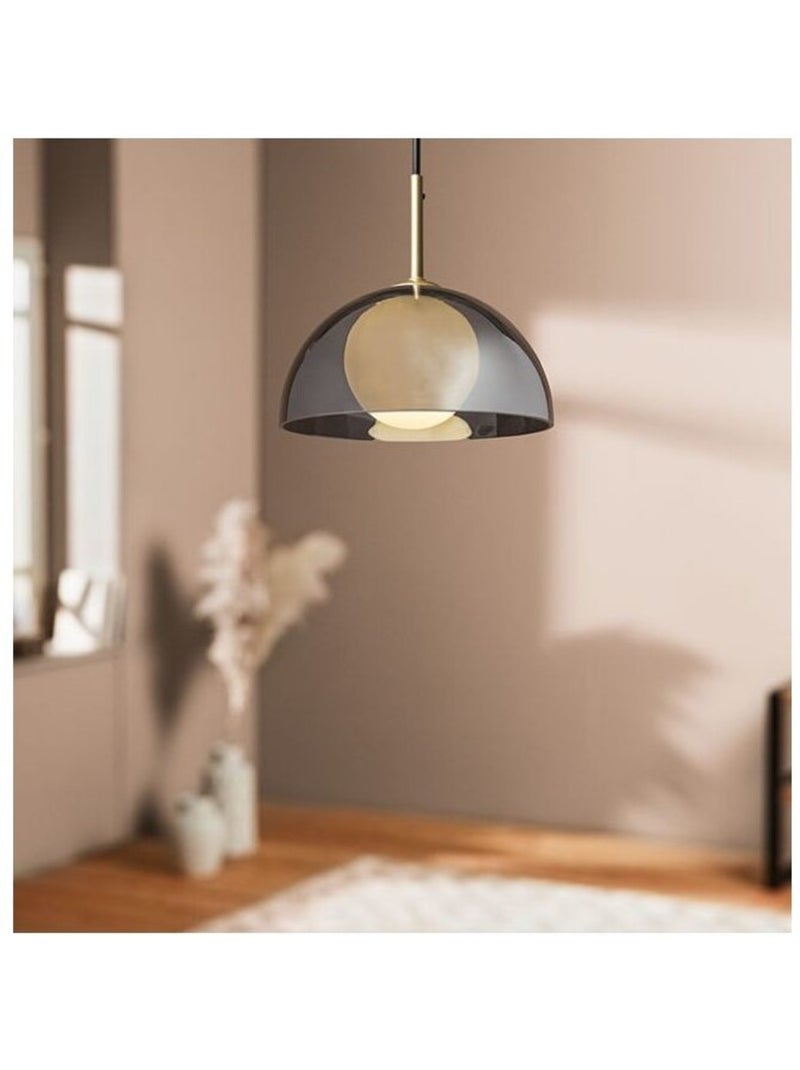 Suspension verre LUMEA noire et dorée Noir - Kiabi