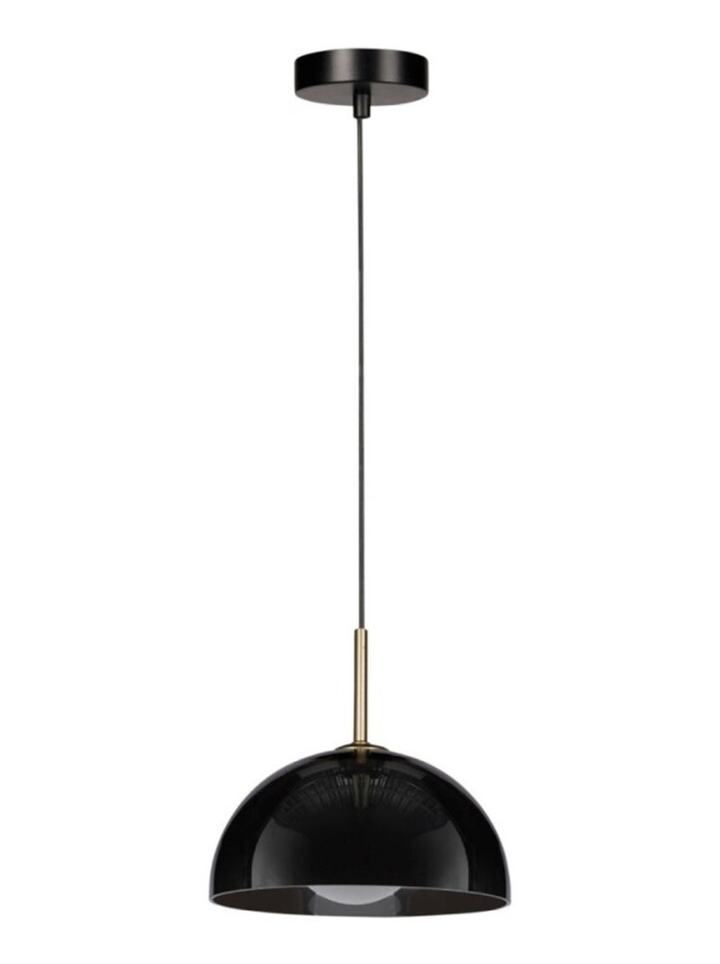 Suspension verre LUMEA noire et dorée Noir - Kiabi