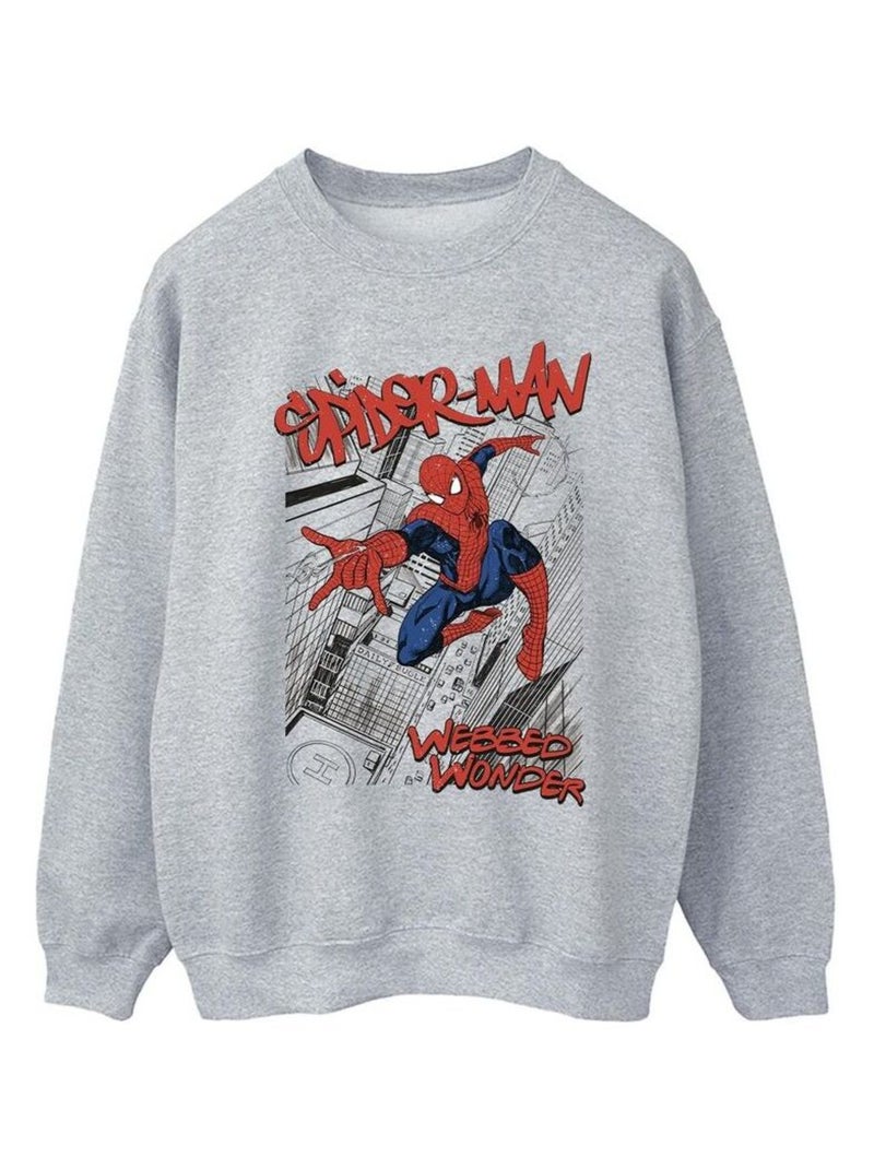 Sweat - marvel Gris chiné - Kiabi