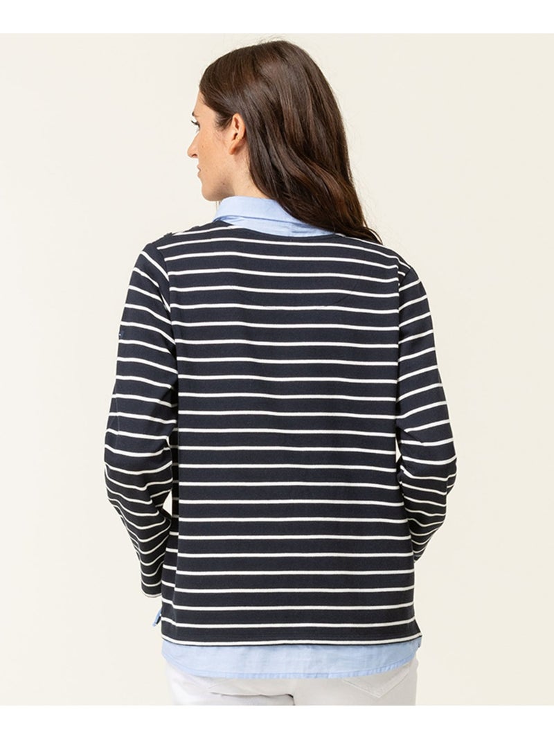 Sweat - Terre de Marins Blanc Bleu - Kiabi