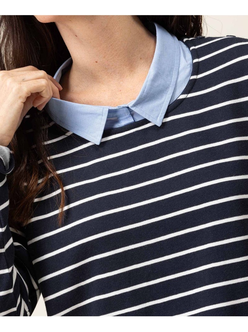 Sweat - Terre de Marins Blanc Bleu - Kiabi