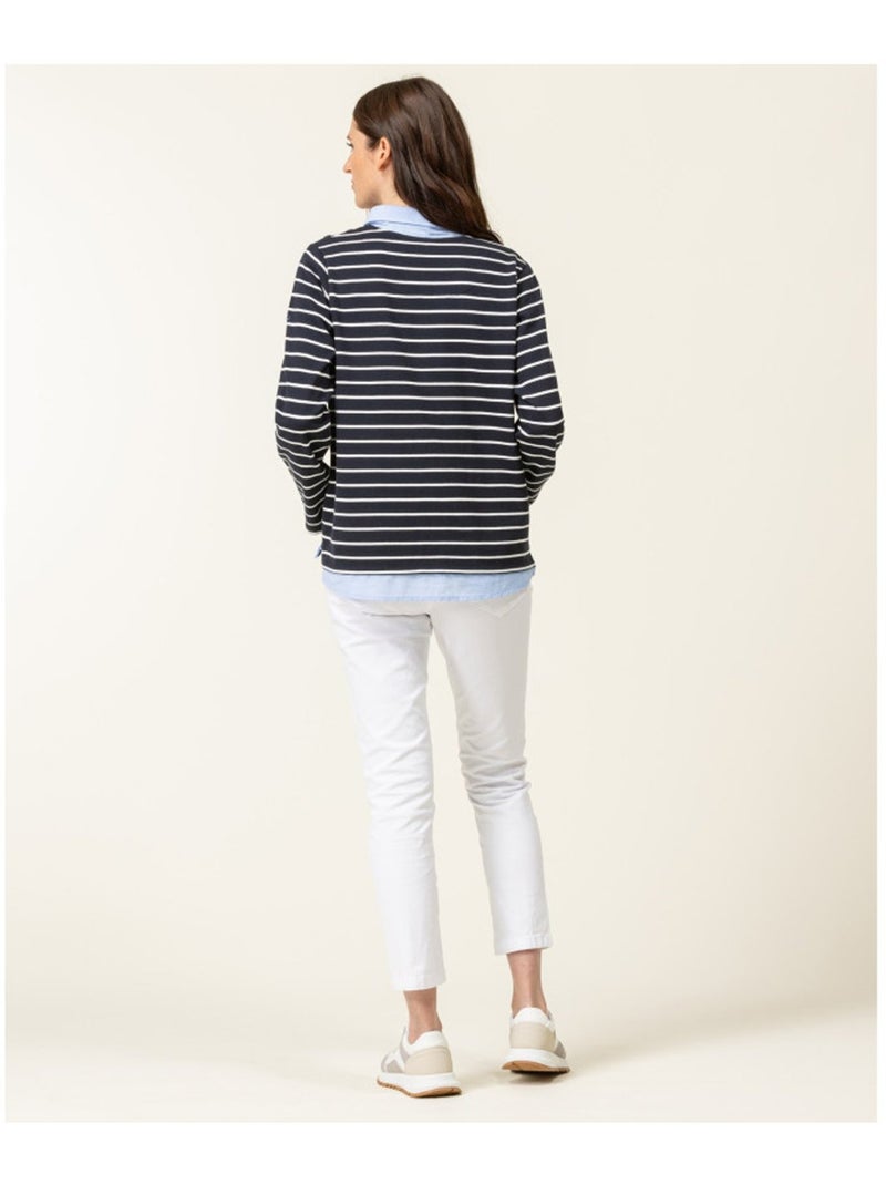 Sweat - Terre de Marins Blanc Bleu - Kiabi
