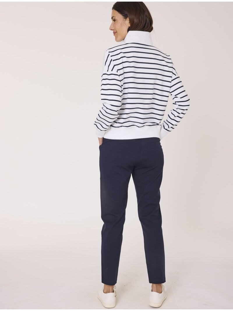 Sweat - Terre de Marins Blanc Bleu - Kiabi