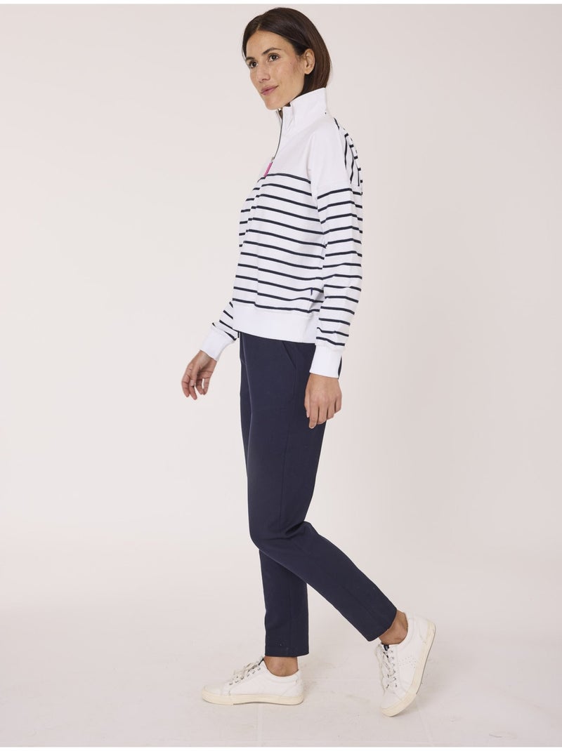 Sweat - Terre de Marins Blanc Bleu - Kiabi