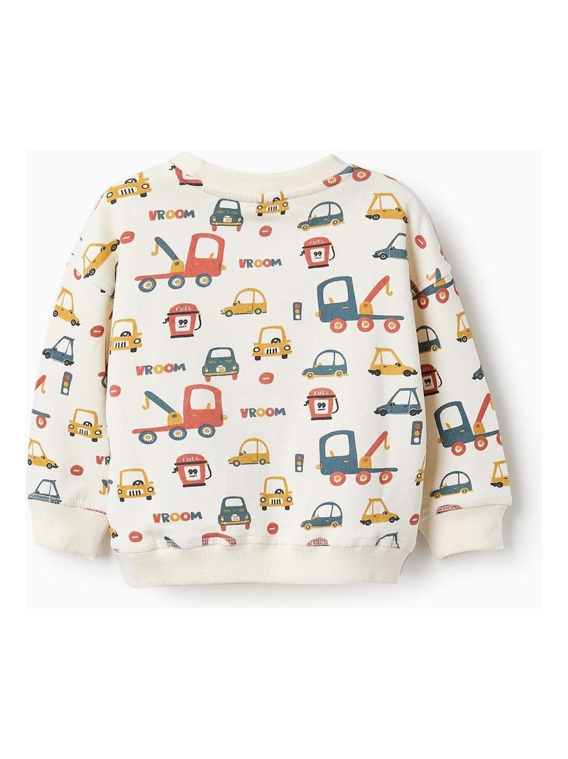 Sweat 100% coton, avec motif MOTORCITY Beige clair - Kiabi