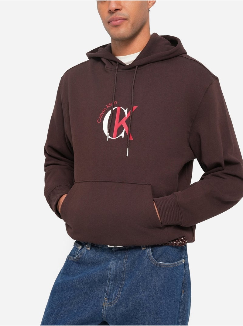 Sweat à capuche - Calvin Klein Marron - Kiabi