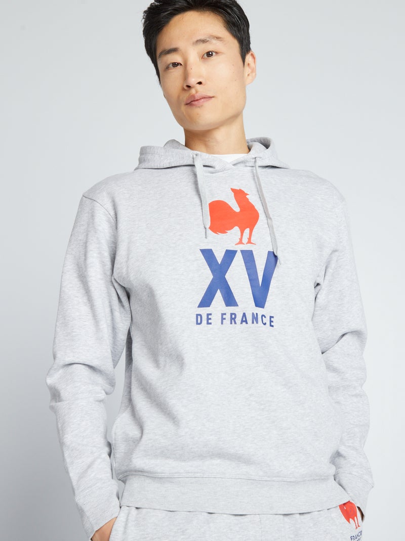 Sweat à capuche - Collection France Rugby Gris - Kiabi
