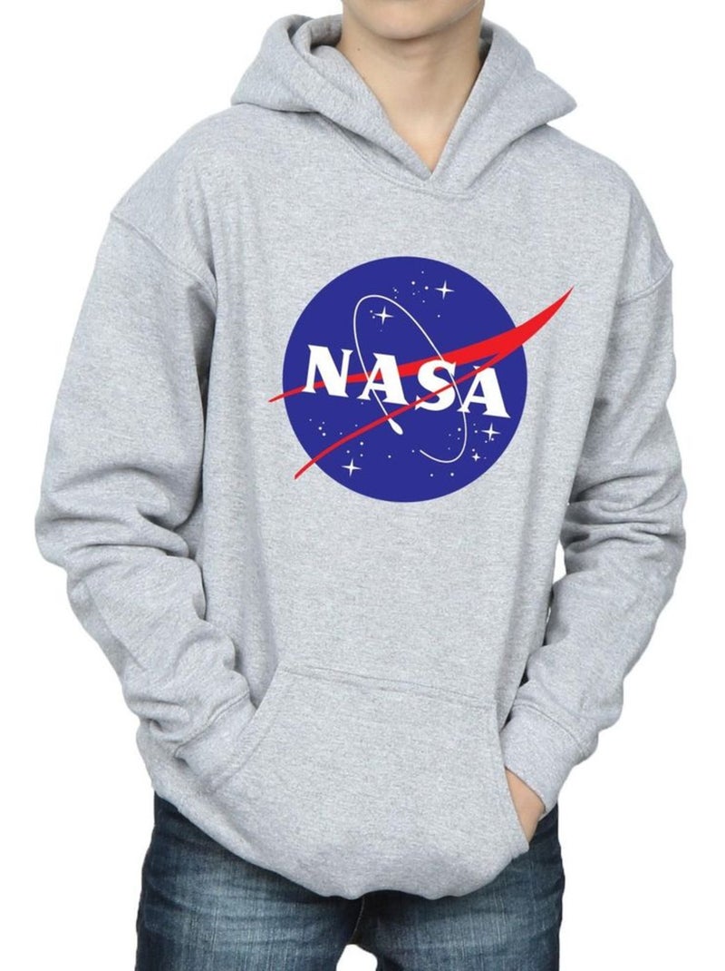Sweat à capuche - nasa Gris chiné - Kiabi