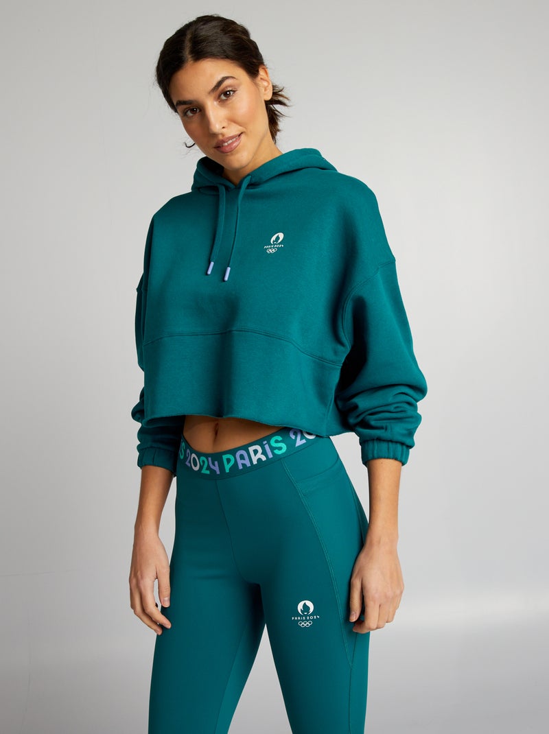 Sweat à capuche - Paris 2024 Vert - Kiabi