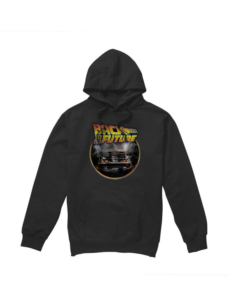 Sweat à capuche - retour vers le futur Noir - Kiabi