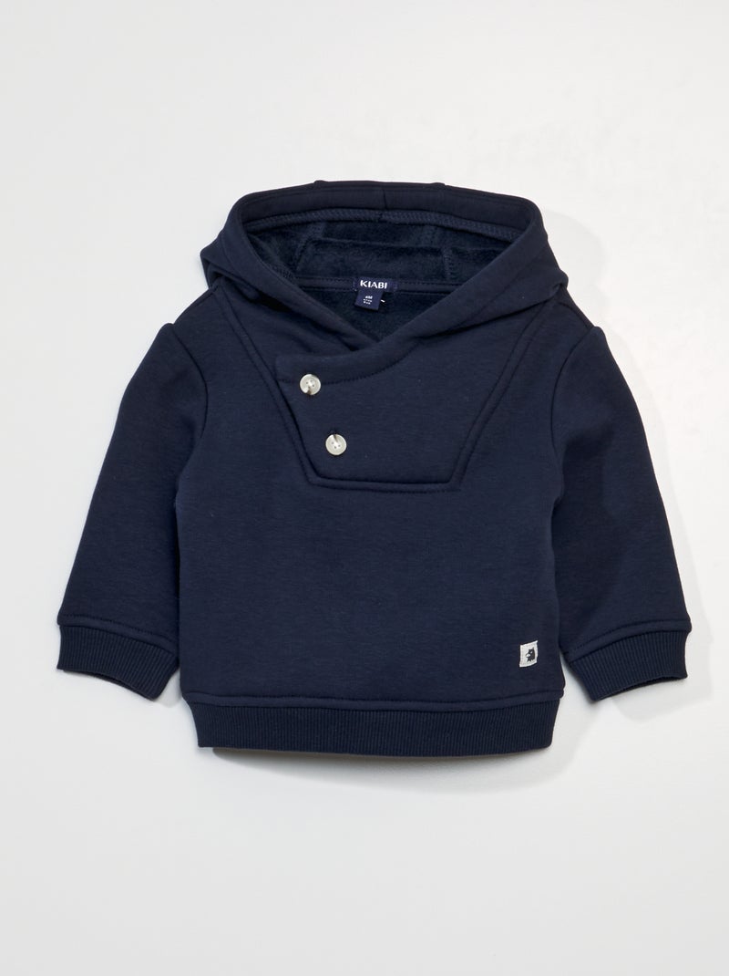 Sweat à capuche - Toujours + de douceur bleu marine - Kiabi