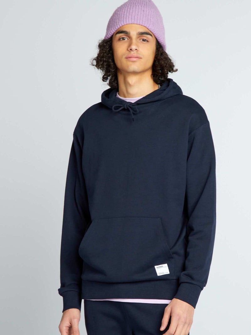 Sweat à capuche à détail brodé Bleu marine - Kiabi