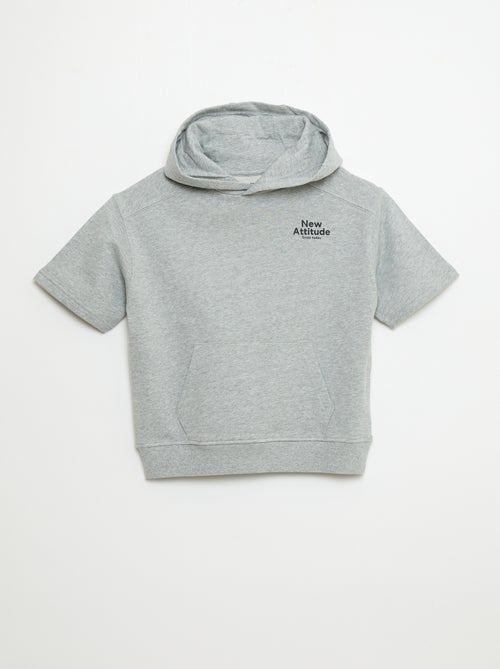 Sweat à capuche à manches courtes - Kiabi