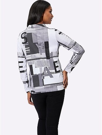 Sweat à capuche à manches longues motif lettres et blocs graphiques - taille standard - witt