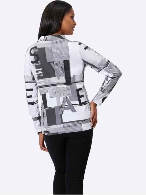 Sweat à capuche à manches longues motif lettres et blocs graphiques - Taille standard - Witt - Kiabi