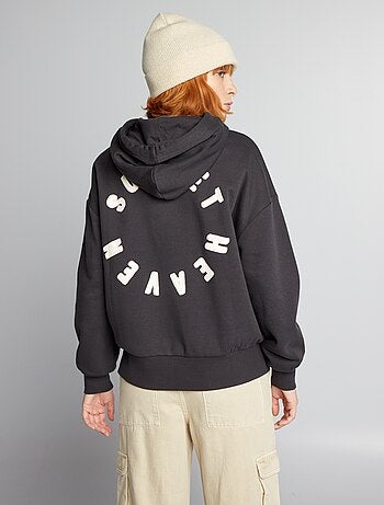 Sweat à capuche uni - noir - Kiabi - 15.00