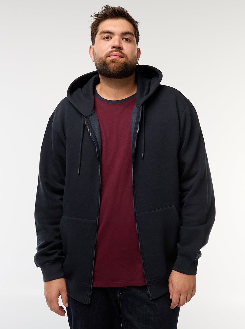 Sweat à capuche à ouverture zippée Bleu - Kiabi