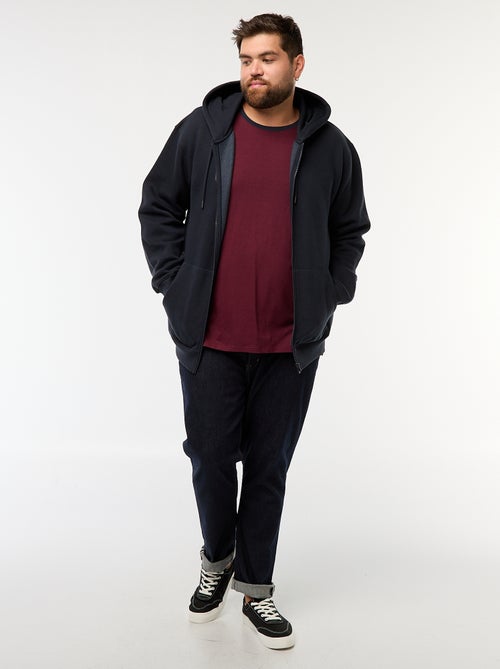 Sweat à capuche à ouverture zippée - Kiabi