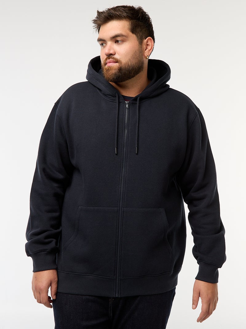 Sweat à capuche à ouverture zippée Bleu - Kiabi
