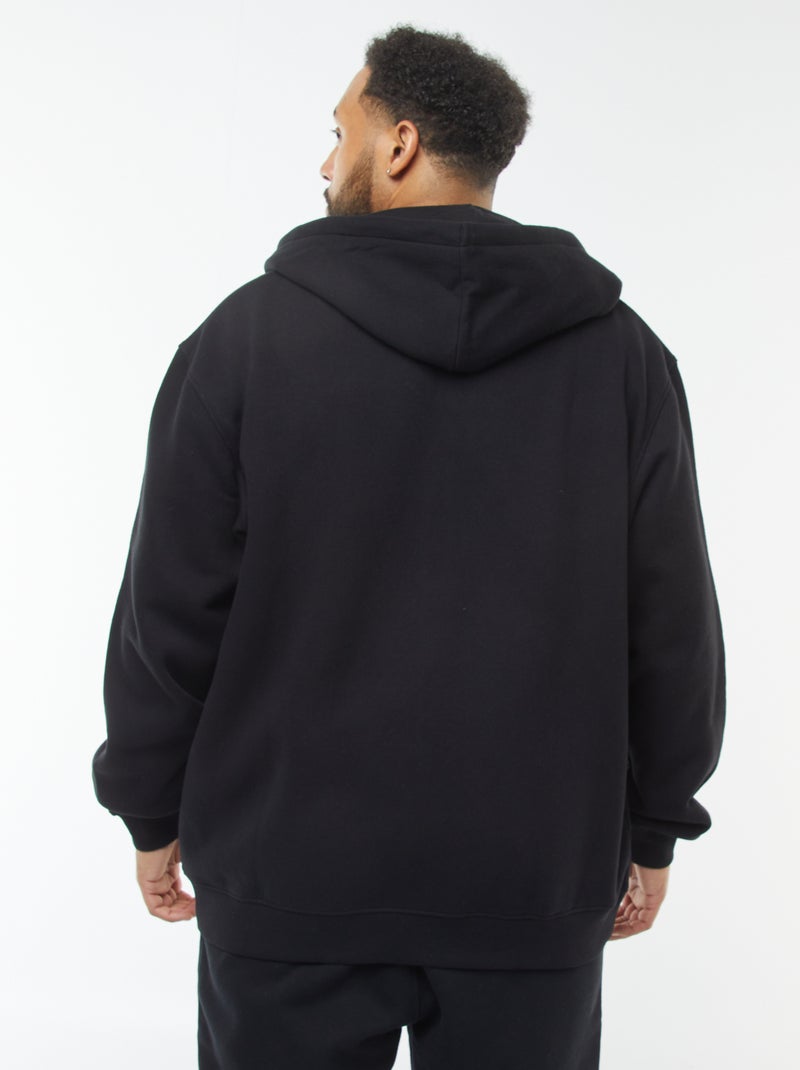 Sweat à capuche à ouverture zippée noir - Kiabi