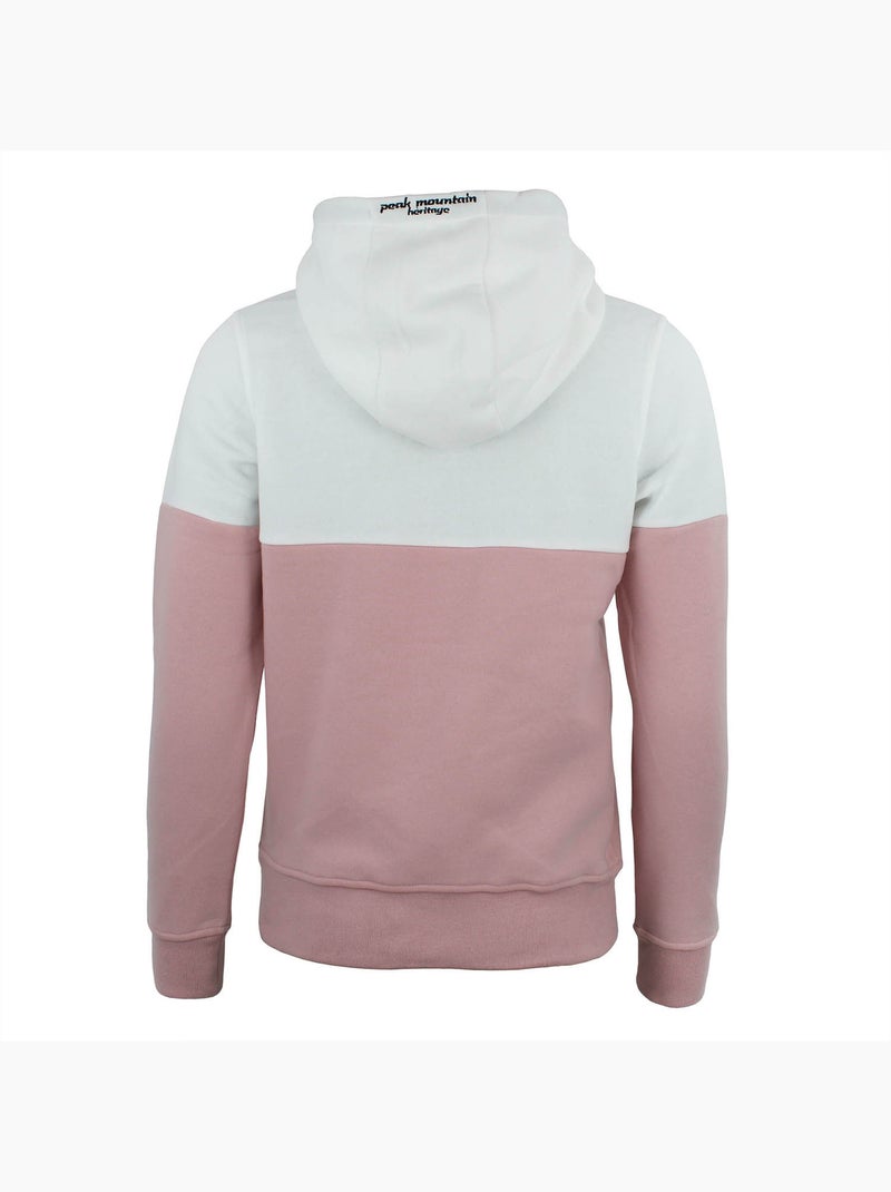 Sweat à capuche   ACARLO - PEAK MOUNTAIN Blanc Rose - Kiabi