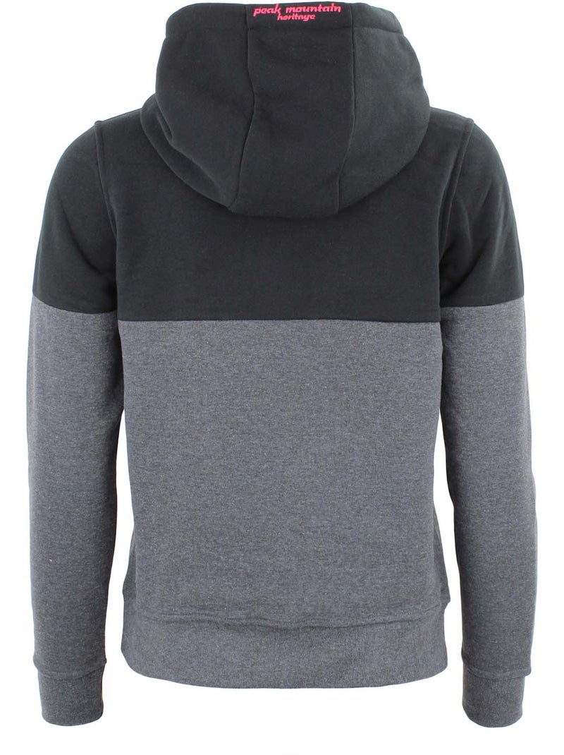 Sweat à capuche   ACARLO - PEAK MOUNTAIN Noir Gris - Kiabi