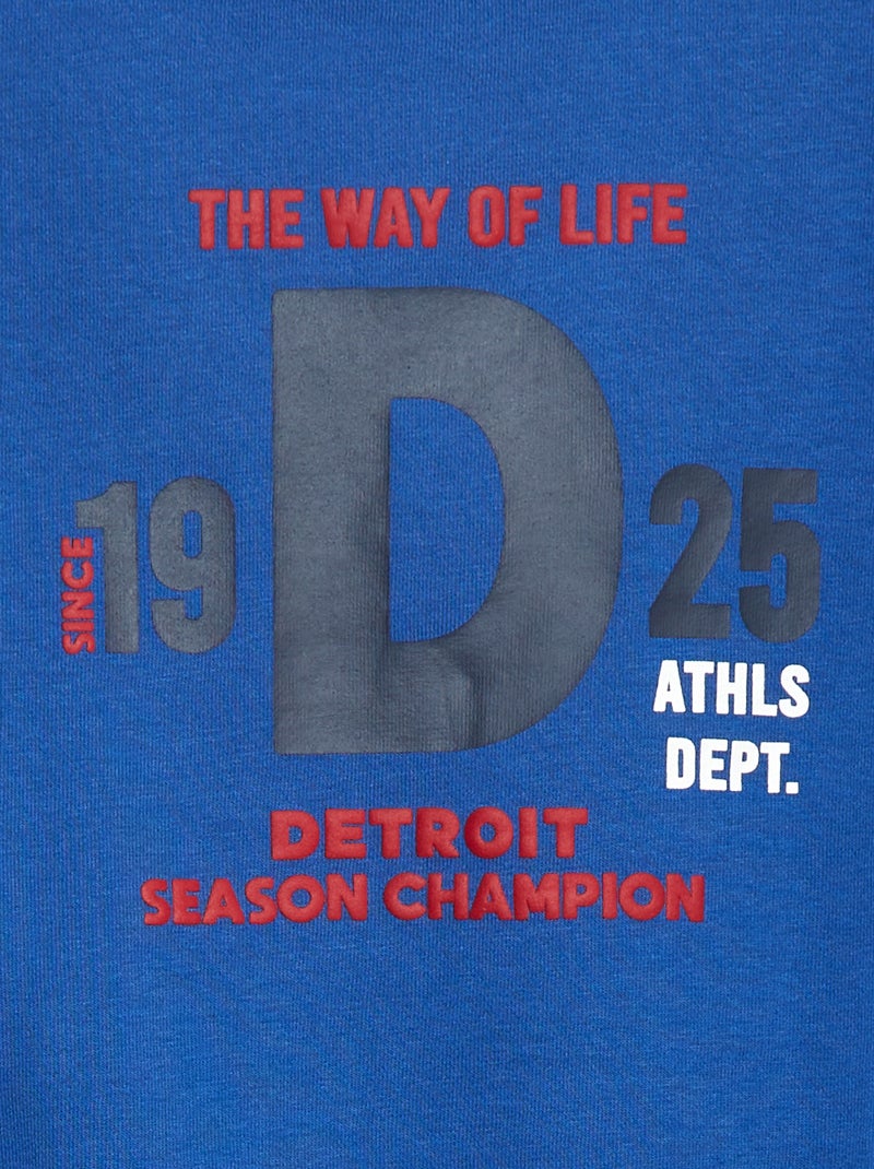 Sweat à capuche avec animation BLEU - Kiabi