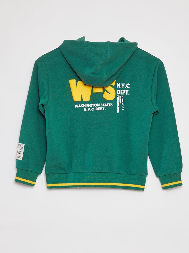 Sweat à capuche avec animation VERT - Kiabi