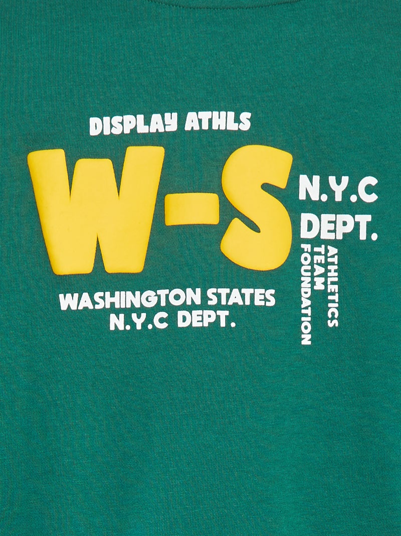 Sweat à capuche avec animation VERT - Kiabi