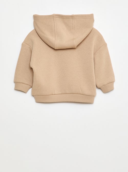 Sweat à capuche avec boutons et doublure chaude - Kiabi